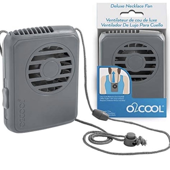 O2COOL Deluxe Necklace Fan in Grey - Picture 6 of 7